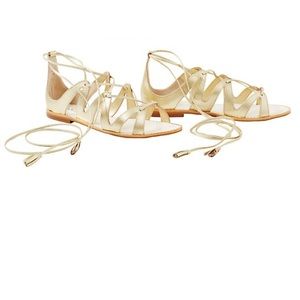 Lilly Pulitzer Gold Fit to be tied sandals